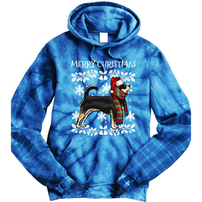 Merry Christmas Ornat Black Chihuahua Xmas Santa Gift Tie Dye Hoodie