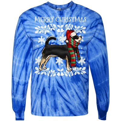 Merry Christmas Ornat Black Chihuahua Xmas Santa Gift Tie-Dye Long Sleeve Shirt