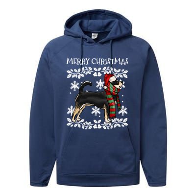 Merry Christmas Ornat Black Chihuahua Xmas Santa Gift Performance Fleece Hoodie