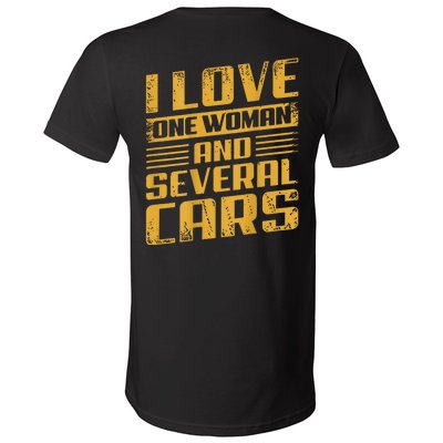 Mechanic Car (On Back) V-Neck T-Shirt