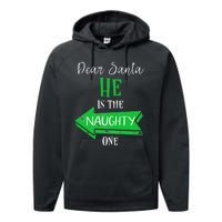 Matching Christmas Outfit For Couples HeS The Naughty One Performance Fleece Hoodie