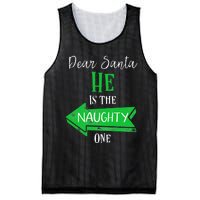 Matching Christmas Outfit For Couples HeS The Naughty One Mesh Reversible Basketball Jersey Tank