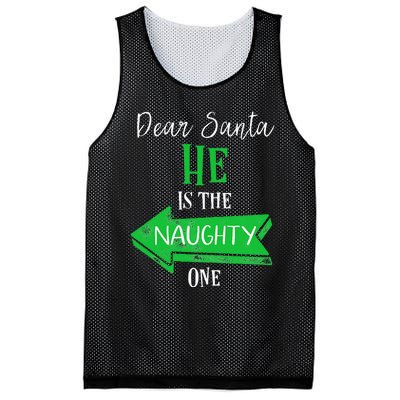 Matching Christmas Outfit For Couples HeS The Naughty One Mesh Reversible Basketball Jersey Tank