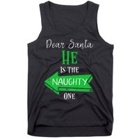 Matching Christmas Outfit For Couples HeS The Naughty One Tank Top