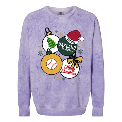 Merry Christmas Oakland Baseball Est 1901 Colorblast Crewneck Sweatshirt