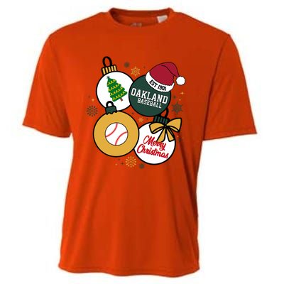 Merry Christmas Oakland Baseball Est 1901 Cooling Performance Crew T-Shirt