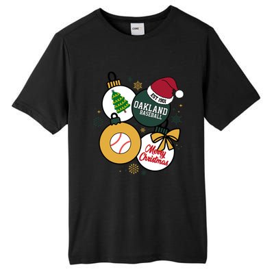 Merry Christmas Oakland Baseball Est 1901 Tall Fusion ChromaSoft Performance T-Shirt