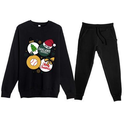 Merry Christmas Oakland Baseball Est 1901 Premium Crewneck Sweatsuit Set