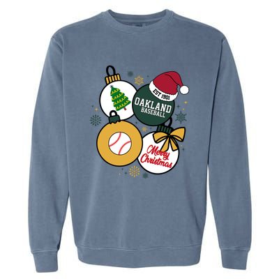 Merry Christmas Oakland Baseball Est 1901 Garment-Dyed Sweatshirt