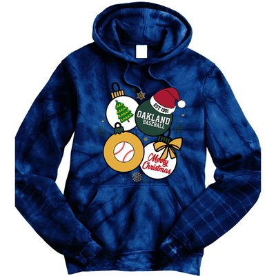 Merry Christmas Oakland Baseball Est 1901 Tie Dye Hoodie