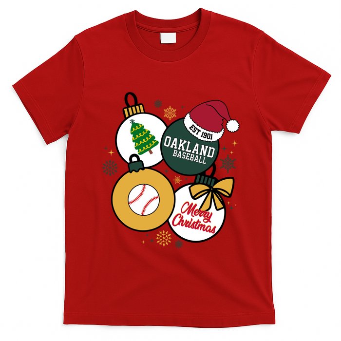 Merry Christmas Oakland Baseball Est 1901 T-Shirt