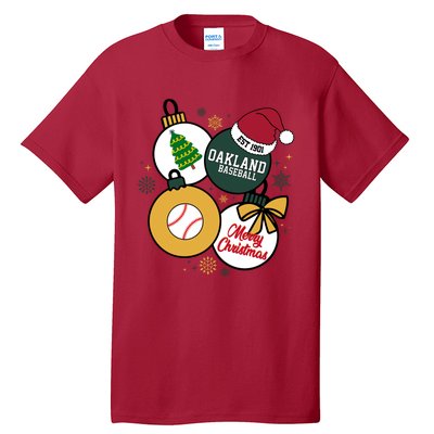 Merry Christmas Oakland Baseball Est 1901 Tall T-Shirt