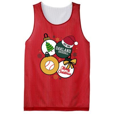 Merry Christmas Oakland Baseball Est 1901 Mesh Reversible Basketball Jersey Tank