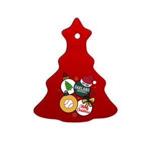 Merry Christmas Oakland Baseball Est 1901 Ceramic Tree Ornament