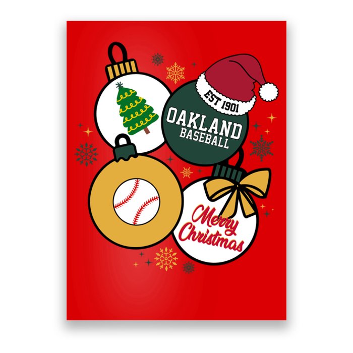 Merry Christmas Oakland Baseball Est 1901 Poster