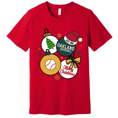 Merry Christmas Oakland Baseball Est 1901 Premium T-Shirt