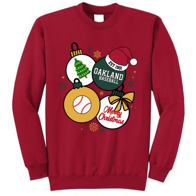 Merry Christmas Oakland Baseball Est 1901 Tall Sweatshirt