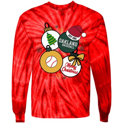 Merry Christmas Oakland Baseball Est 1901 Tie-Dye Long Sleeve Shirt