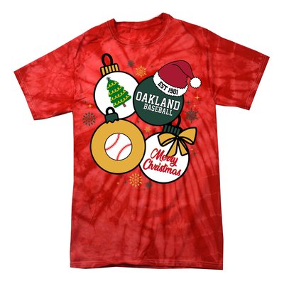 Merry Christmas Oakland Baseball Est 1901 Tie-Dye T-Shirt