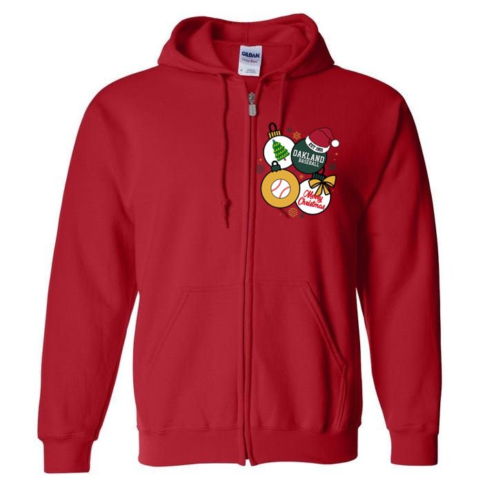 Merry Christmas Oakland Baseball Est 1901 Full Zip Hoodie