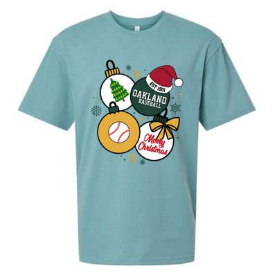 Merry Christmas Oakland Baseball Est 1901 Sueded Cloud Jersey T-Shirt