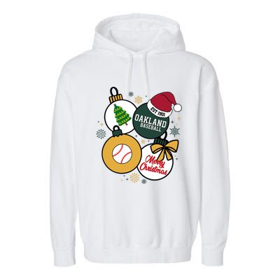 Merry Christmas Oakland Baseball Est 1901 Garment-Dyed Fleece Hoodie