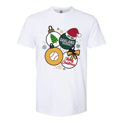 Merry Christmas Oakland Baseball Est 1901 Softstyle CVC T-Shirt