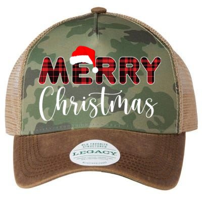 Merry Christmas Plaid Santa Holiday Legacy Tie Dye Trucker Hat