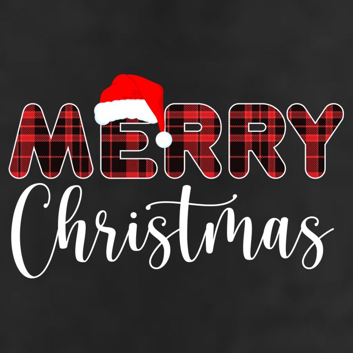 Merry Christmas Plaid Santa Holiday 7 Panel Mesh Trucker Snapback Hat