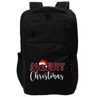 Merry Christmas Plaid Santa Holiday Impact Tech Backpack