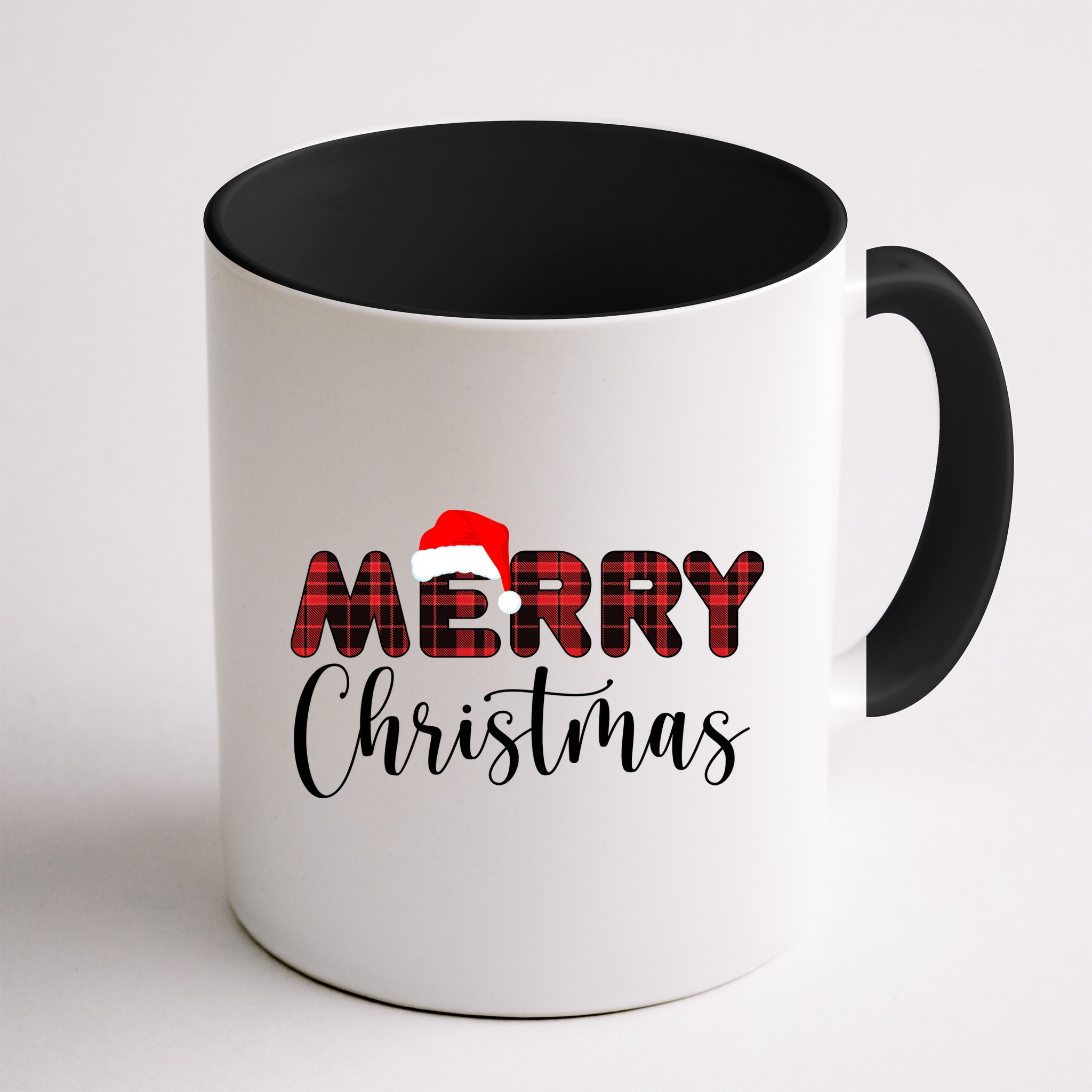 Merry Christmas Plaid Santa Holiday Mug