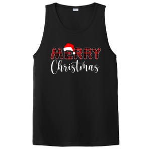 Merry Christmas Plaid Santa Holiday PosiCharge Competitor Tank