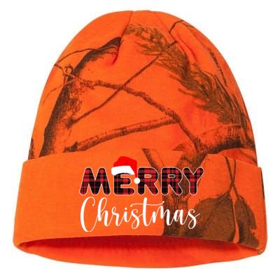 Merry Christmas Plaid Santa Holiday Kati Licensed 12" Camo Beanie