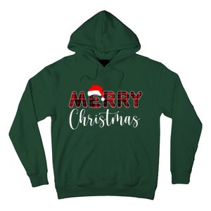 Merry Christmas Plaid Santa Holiday Hoodie