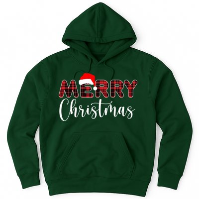 Merry Christmas Plaid Santa Holiday Hoodie