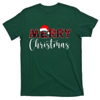 Merry Christmas Plaid Santa Holiday T-Shirt