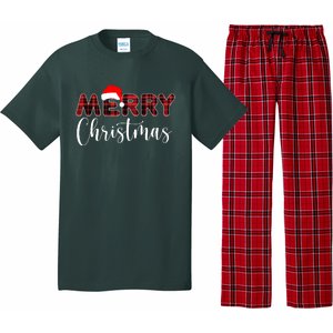 Merry Christmas Plaid Santa Holiday Pajama Set