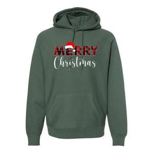 Merry Christmas Plaid Santa Holiday Premium Hoodie