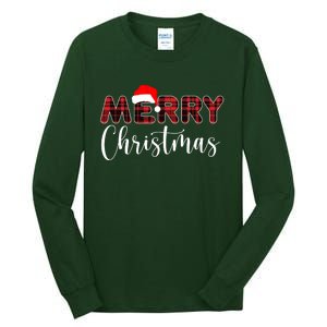 Merry Christmas Plaid Santa Holiday Tall Long Sleeve T-Shirt