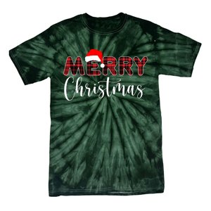 Merry Christmas Plaid Santa Holiday Tie-Dye T-Shirt