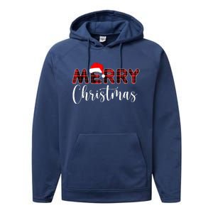 Merry Christmas Plaid Santa Holiday Performance Fleece Hoodie