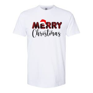 Merry Christmas Plaid Santa Holiday Softstyle CVC T-Shirt