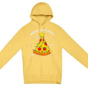 Merry Crustmas Pizza Christmas Tree Light Xmas Premium Pullover Hoodie