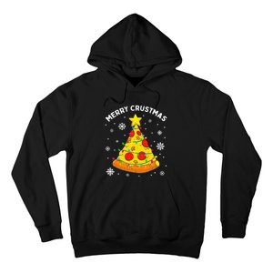 Merry Crustmas Pizza Christmas Tree Light Xmas Hoodie