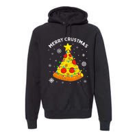 Merry Crustmas Pizza Christmas Tree Light Xmas Premium Hoodie