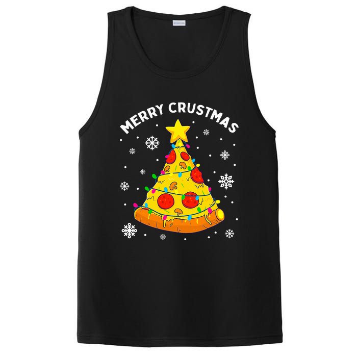 Merry Crustmas Pizza Christmas Tree Light Xmas PosiCharge Competitor Tank