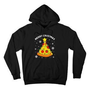 Merry Crustmas Pizza Christmas Tree Light Xmas Tall Hoodie