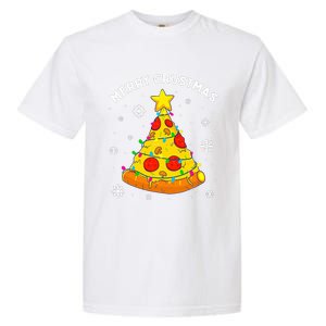 Merry Crustmas Pizza Christmas Tree Light Xmas Garment-Dyed Heavyweight T-Shirt