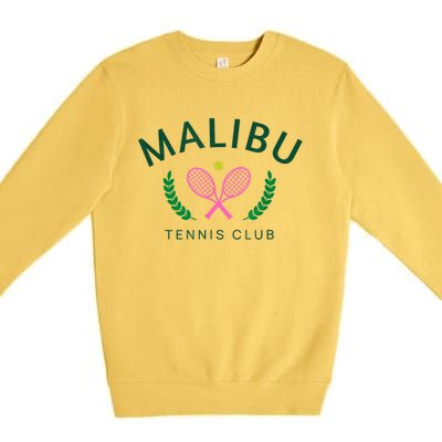 Malibu California Preppy Tennis Club Premium Crewneck Sweatshirt