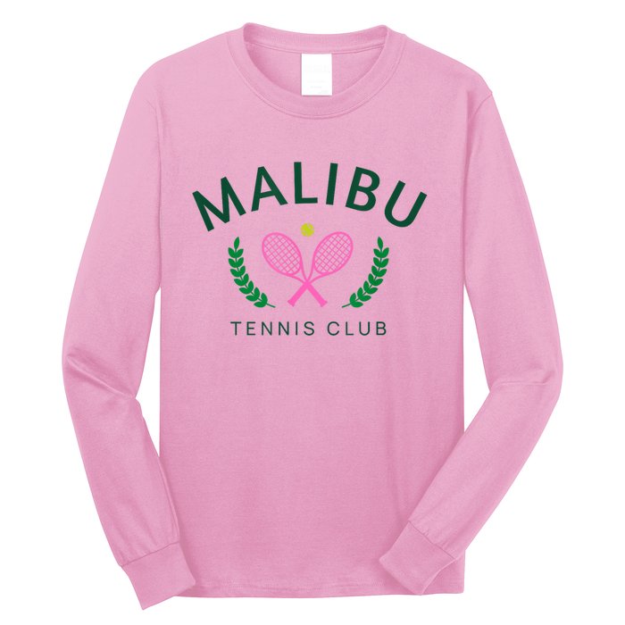 Malibu California Preppy Tennis Club Long Sleeve Shirt